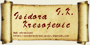 Isidora Kresojević vizit kartica